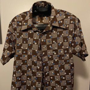 JCPenny Vintage 70's Butterfly color Button Down Dress Shirt